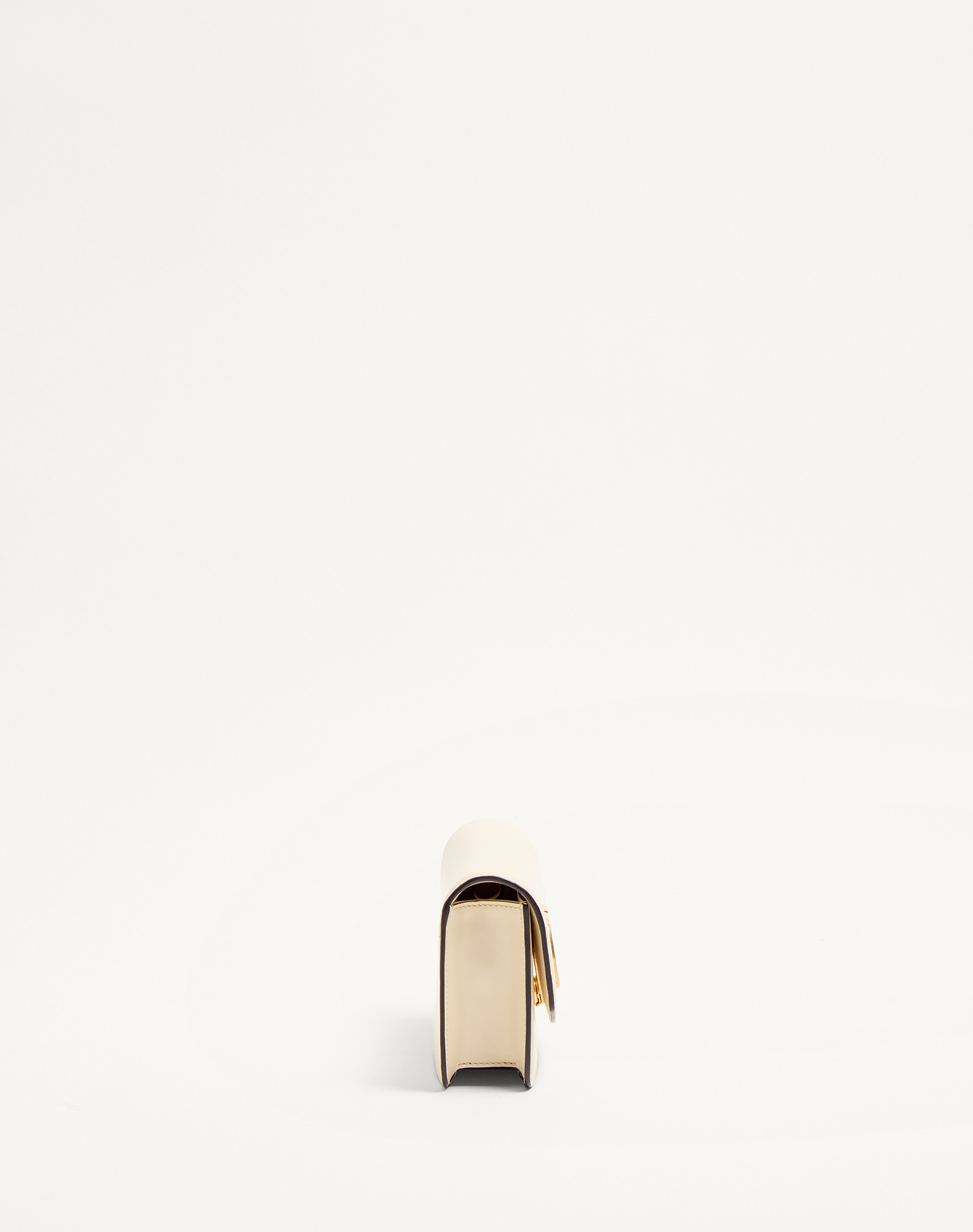 Valentino Garavani Garavani Vain Clutch Bag In Shiny Calfskin Woman Butter Uni In Neutral