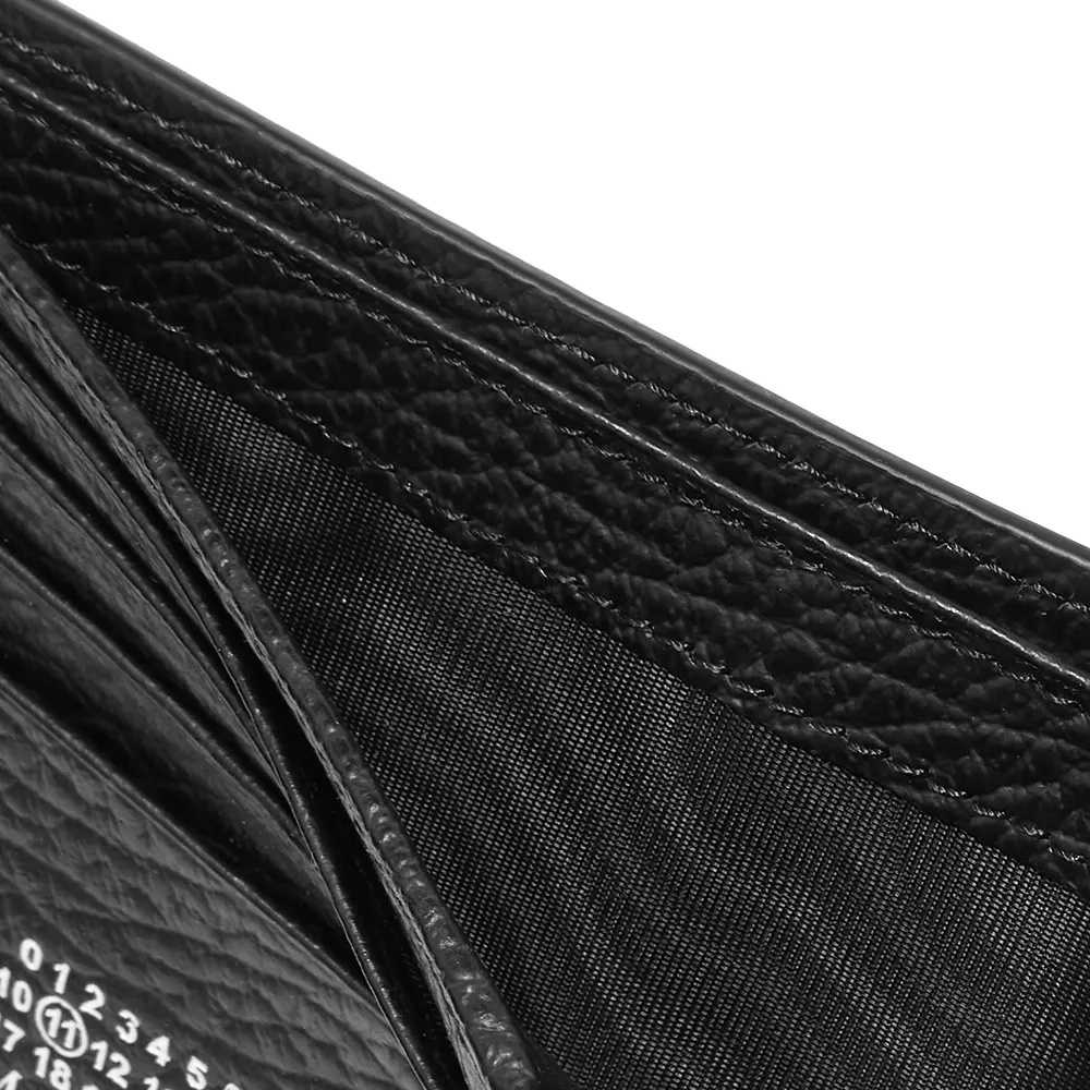 Maison Margiela Black Four Stitches Bi-fold Wallet In Black