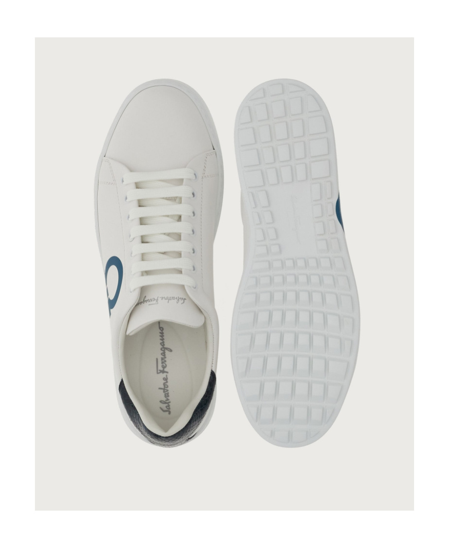 Ferragamo Gancini-print Low-top Sneakers In White