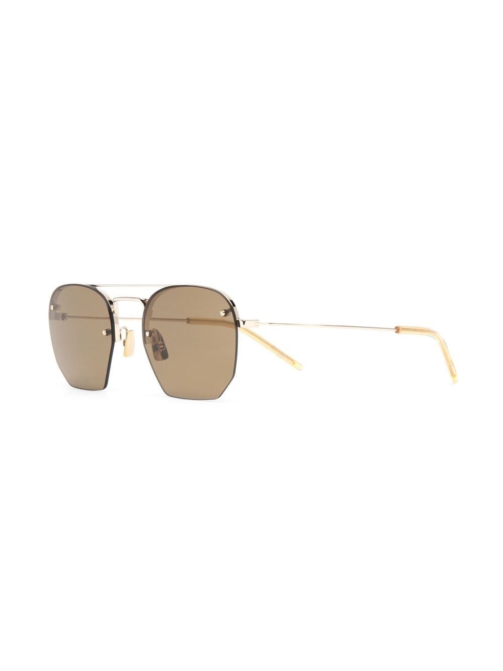 Saint Laurent Sl 422 Aviator-frame Sunglasses In Nude