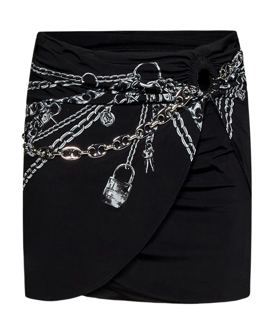 RABANNE CHAIN-PRINT MINI SKIRT