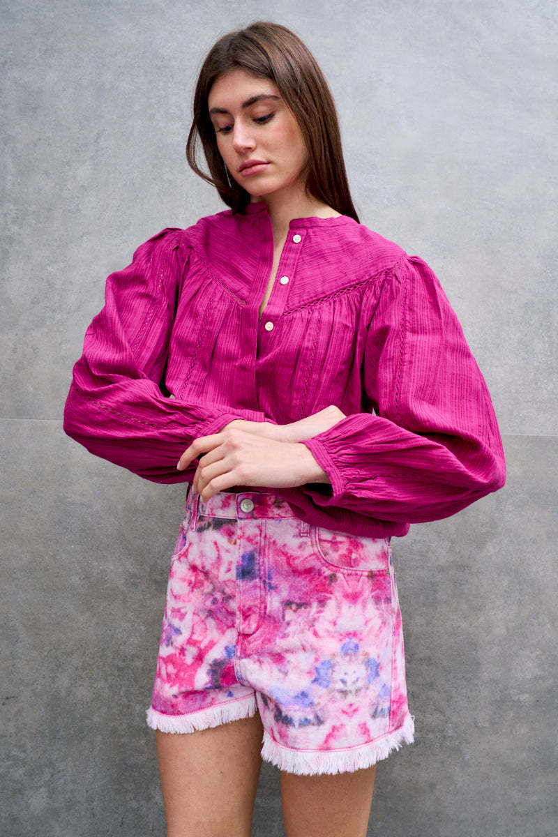 Shop Isabel Marant Étoile Long-sleeved Blouse In Red