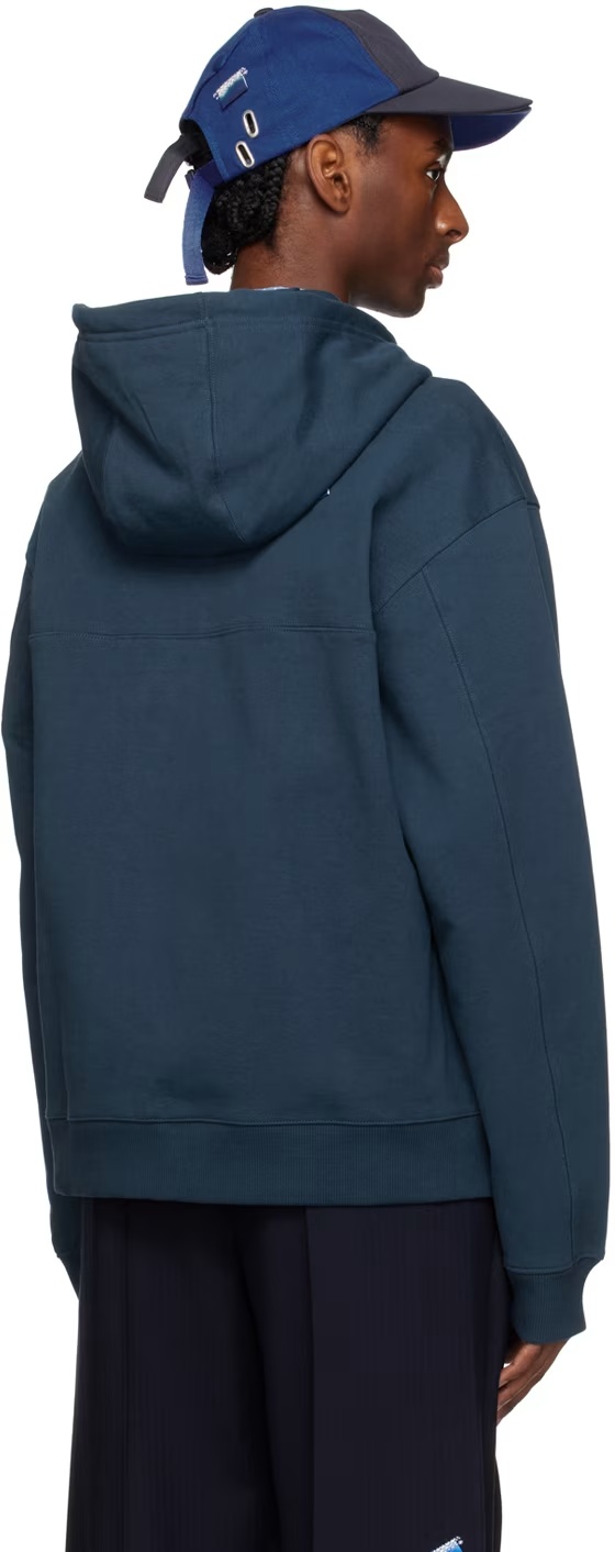 Ader Error Hooded Zipper Casual Jacket In Blue