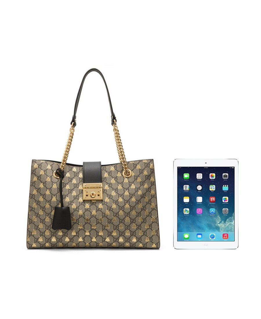 GUCCI BEE PRINTED HANDBAG