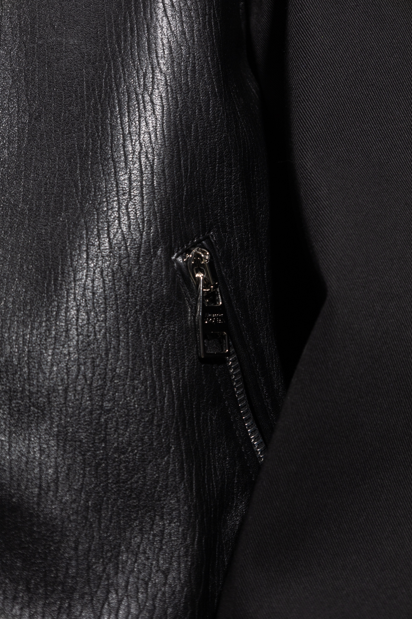 Alexander Mcqueen Leather And Fabric Bomber Jacket In Black