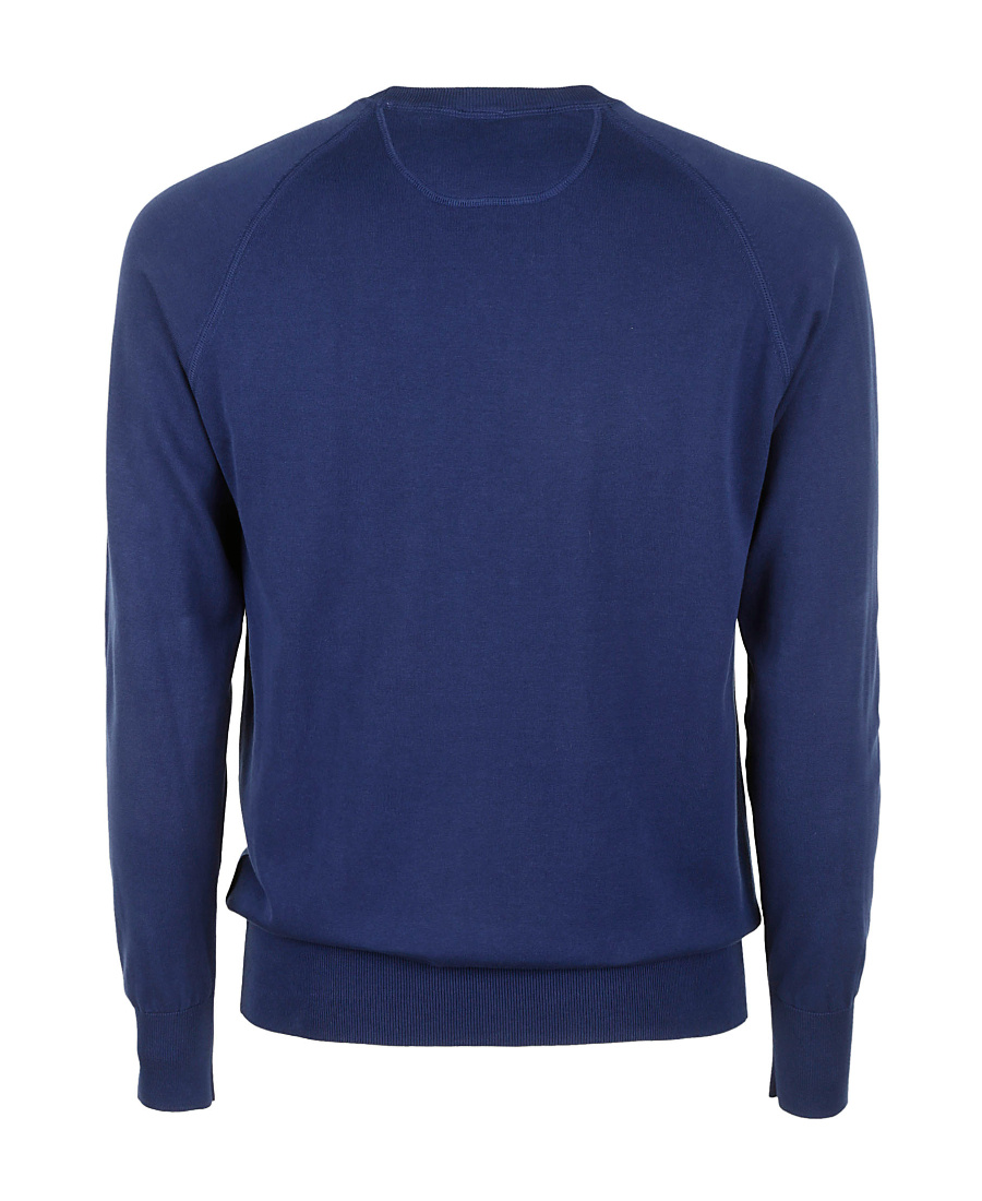 Aspesi Round Collar Long Sleeve Sweater In Blue