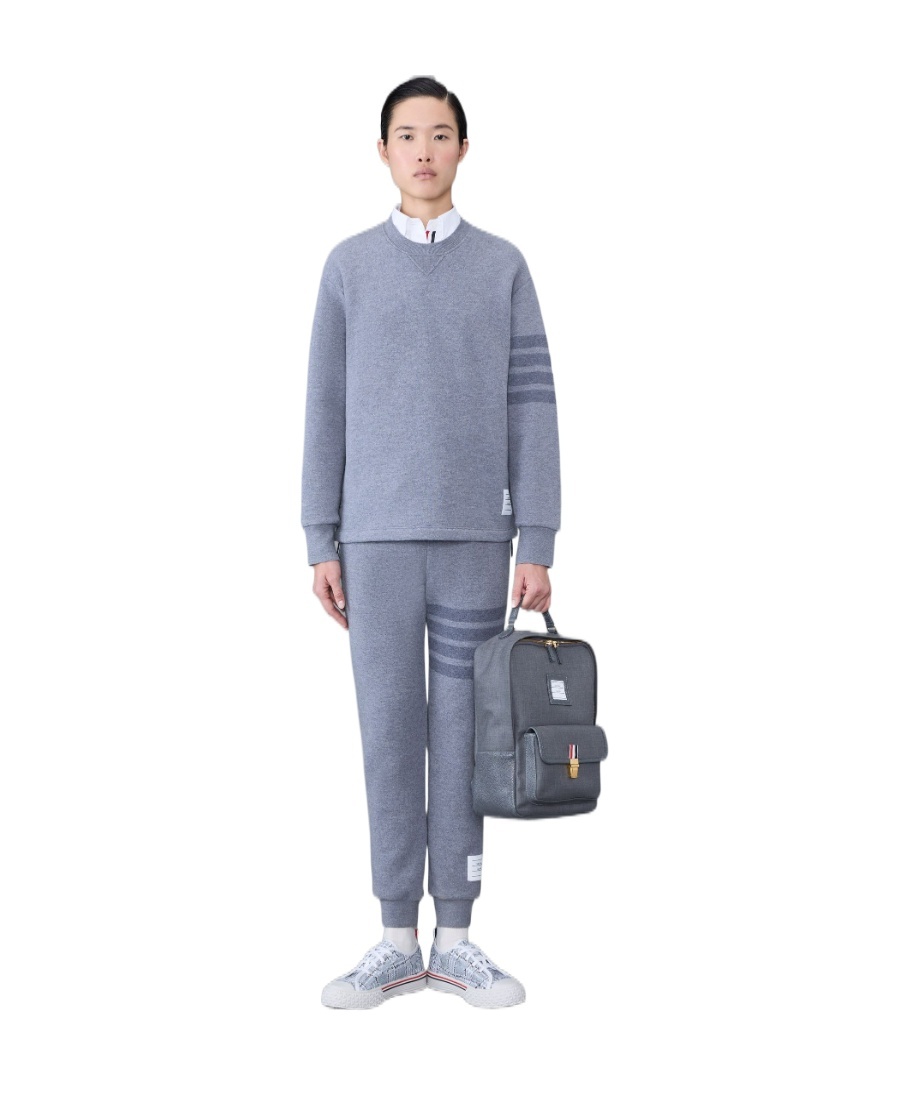 Thom Browne Stripe-detail Knit Jumper In Blue