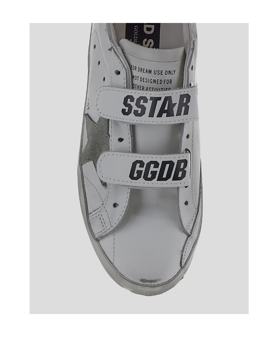 Golden Goose Old School Touch-strap Sneaekrs In Gray