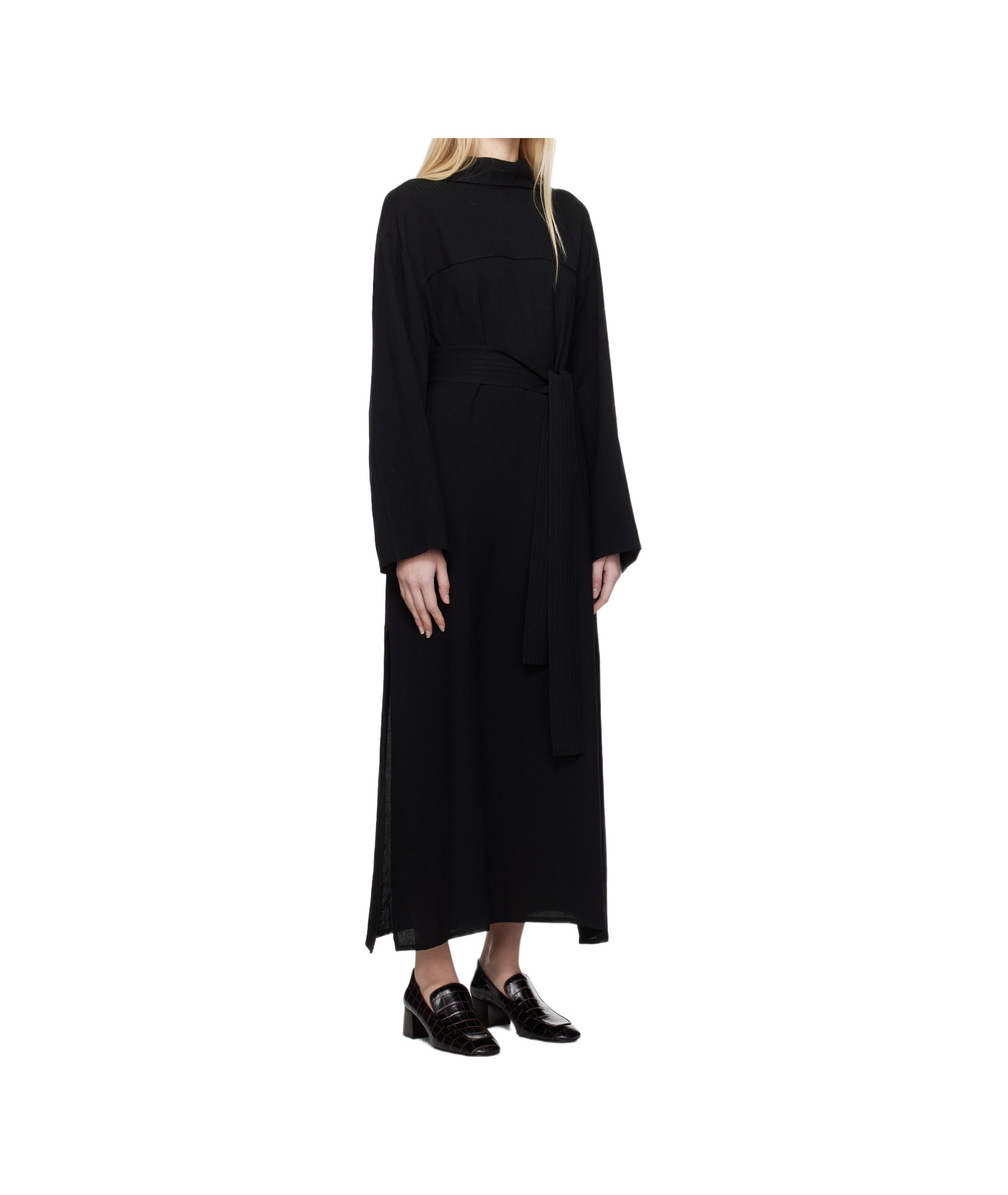 Studio Nicholson Black Reva Midi Dress In Black
