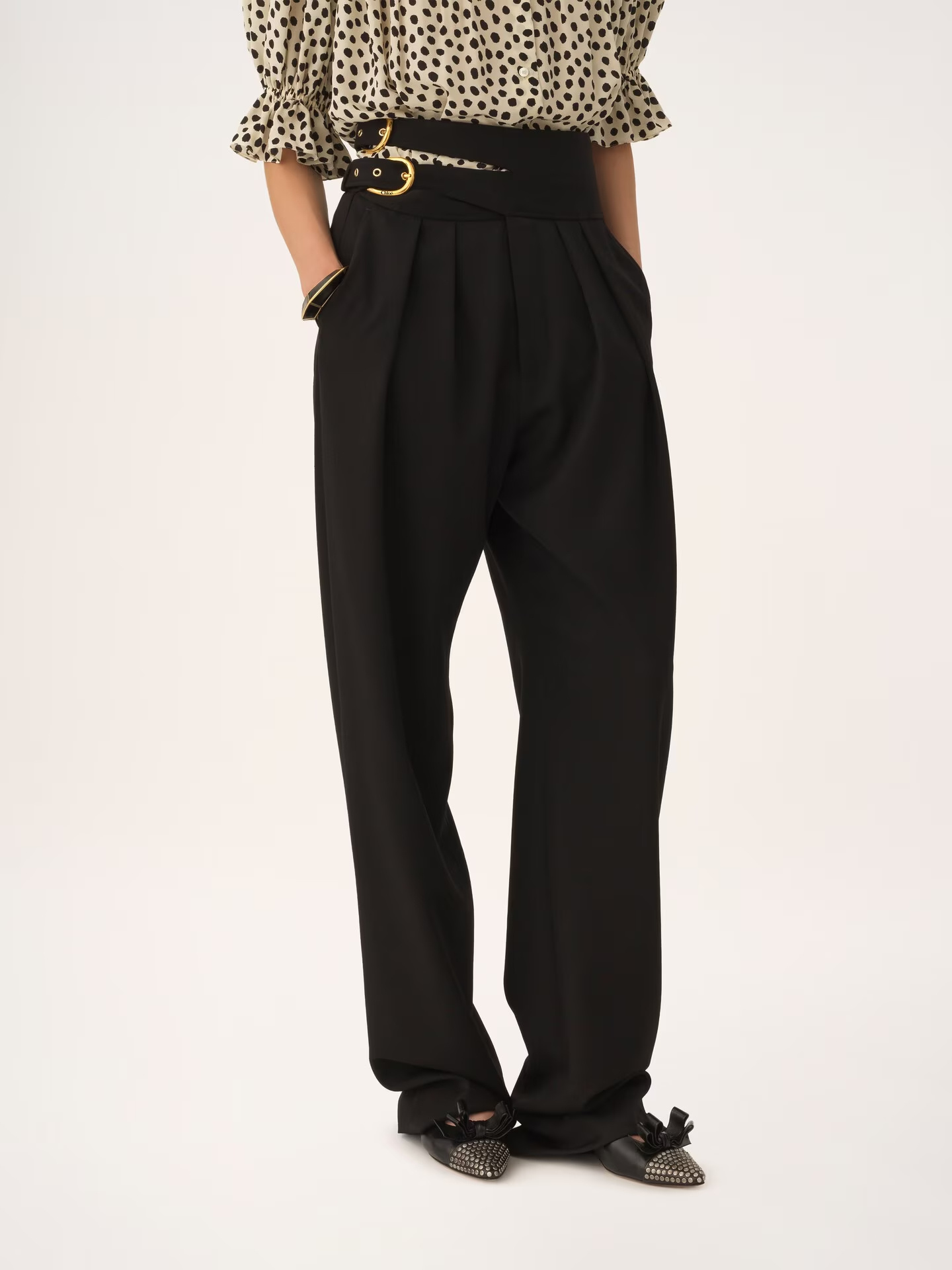 Chloé High-waisted Tailored Trousers In Black