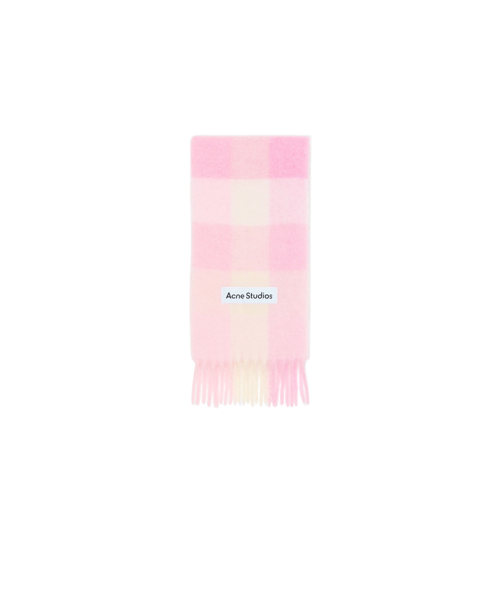 Acne Studios Mohair Checked Scarf In Pink