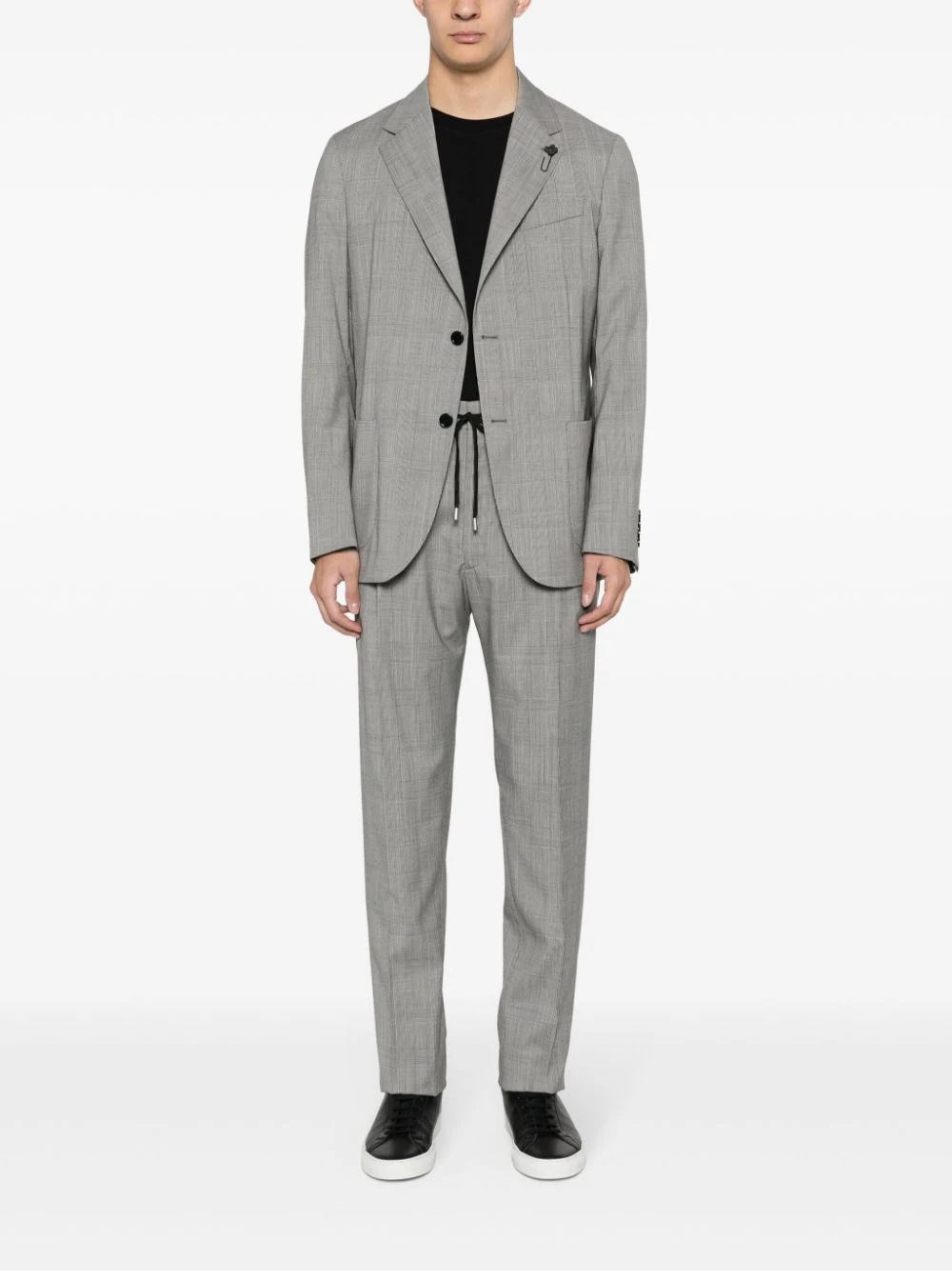Lardini Prince-of-wales-check Wool Suit In Gray