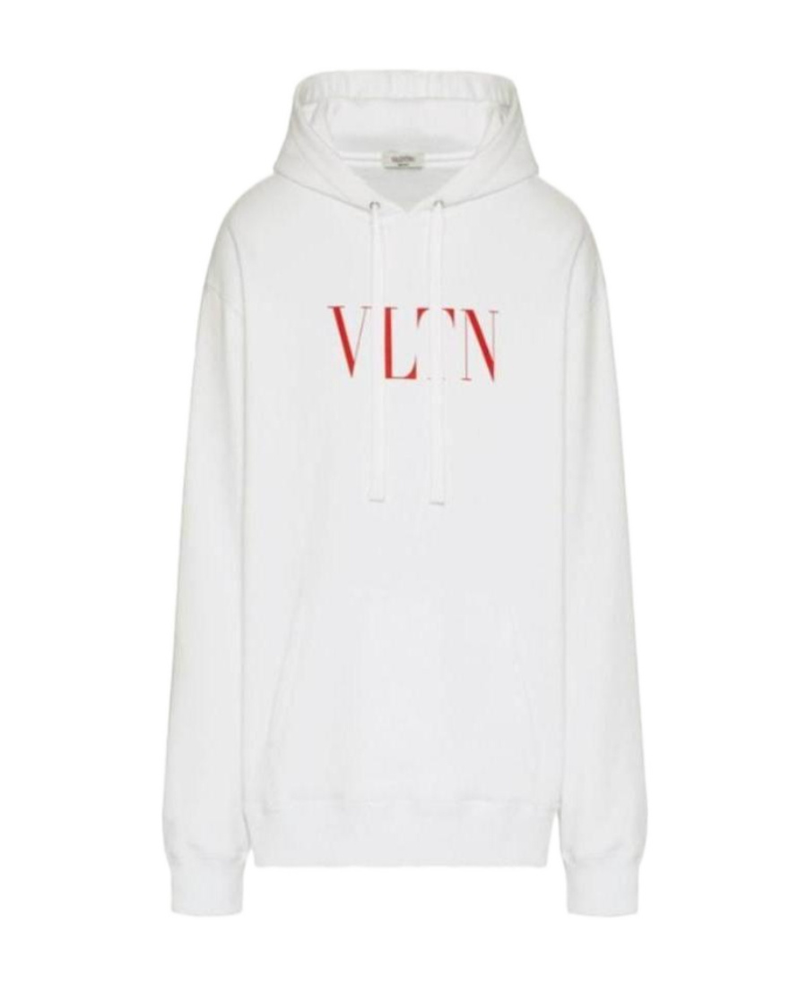 Valentino Cotton Sweatshirt With Vltn Logo In White