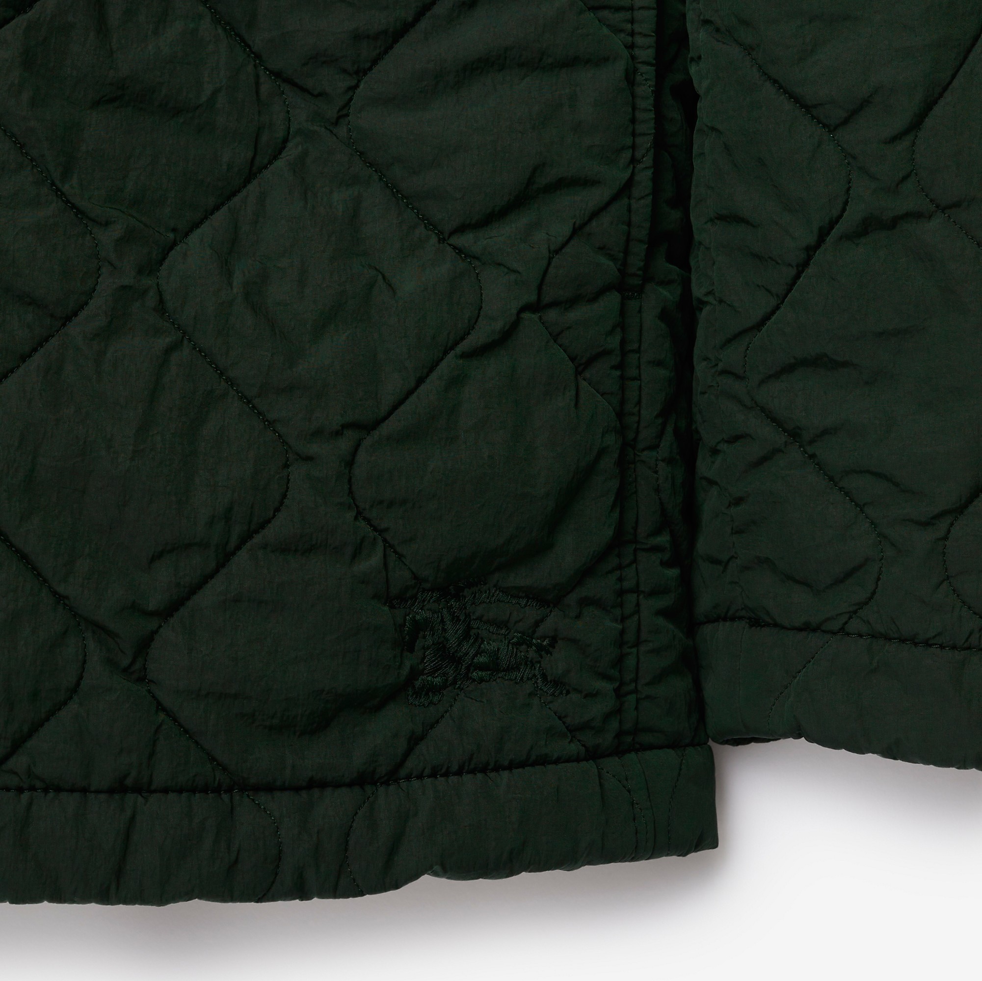 Burberry Equestrian Knight-embroidered Quilted Coat In Green