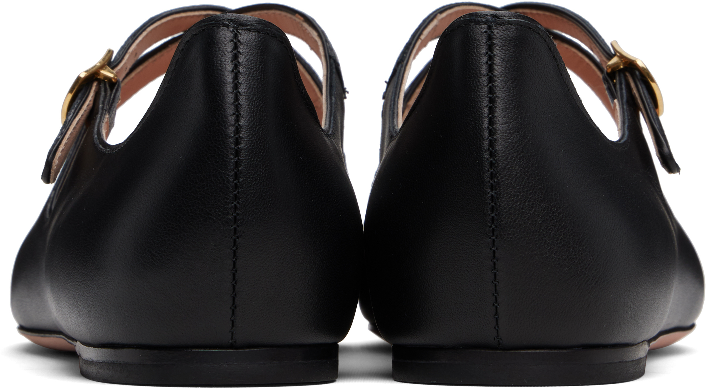 Bally Black Leather Beliska Ballerinas In Black
