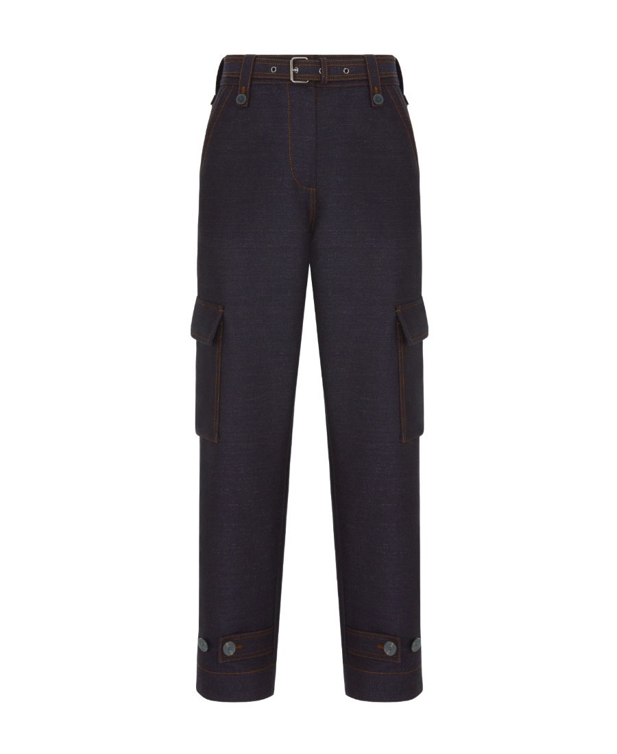 Dior Zipper Overalls Jeans In Blue