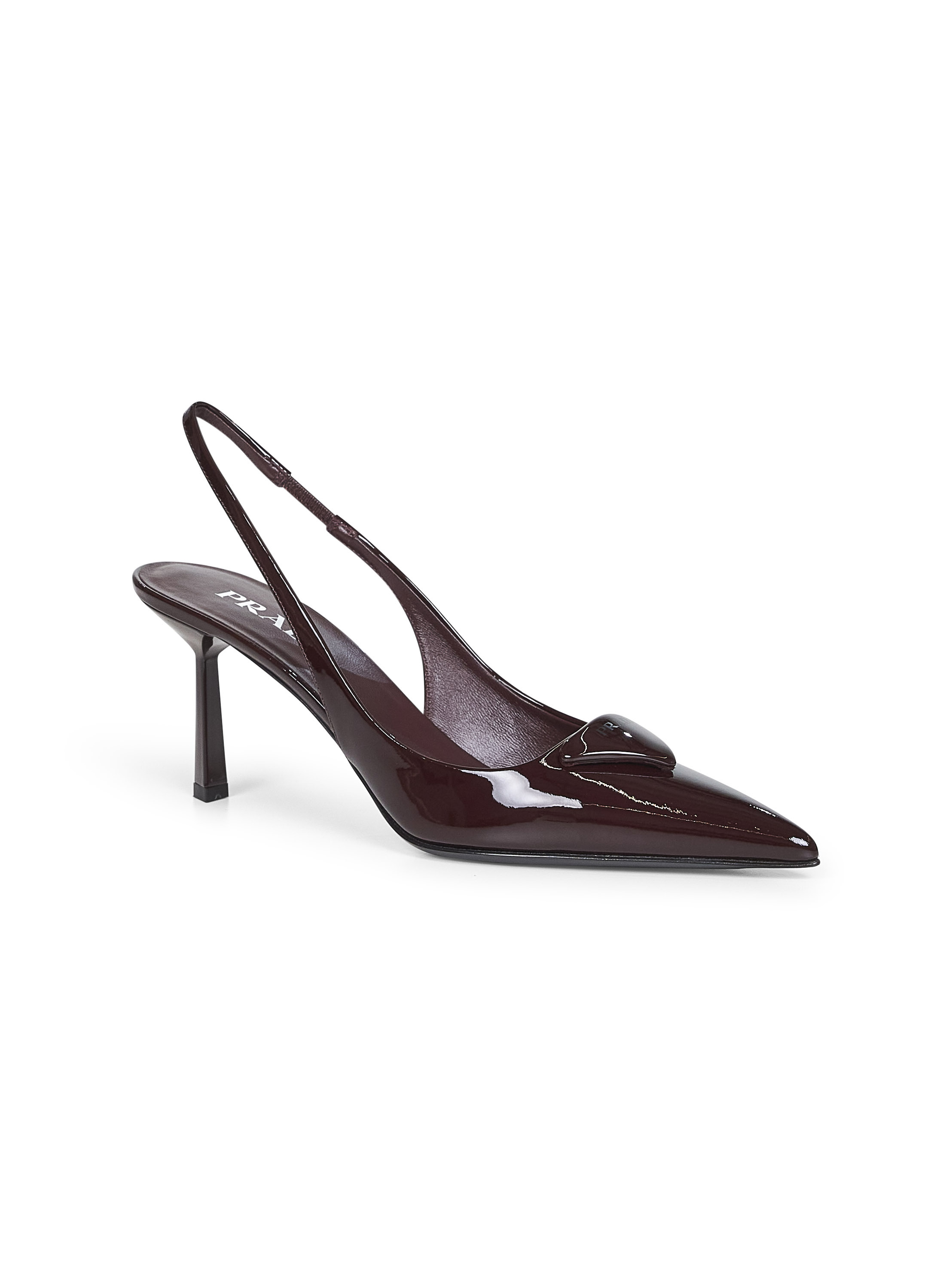 Prada Pointed High Heel Sandals In Burgundy