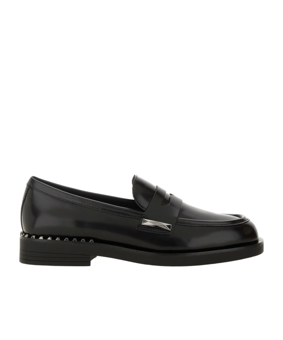 Ash Round-toe Loafers In Black