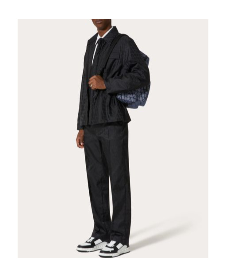 Valentino Pantalone In Nylon Con Motivo Toile Iconographe All Over In White