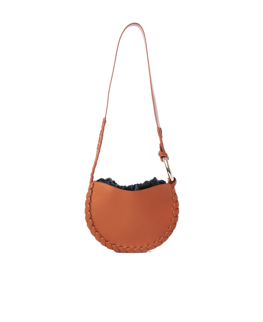 Chloé Chloe Dark Orange Leather Small Mate Crossbody Bag In Brown
