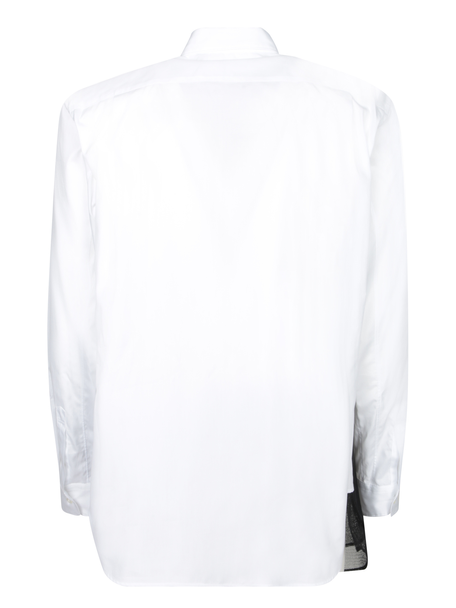 Comme Des Garçons Sheer Overlay Shirt Chest Pocket Detail In Blue