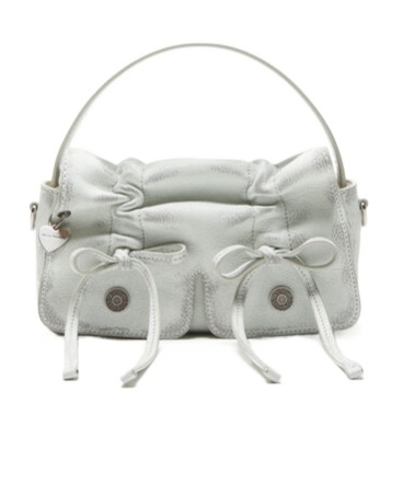 Acne Studios Multipocket Micro Vintage Grained-leather Top Handle Bag In Gray