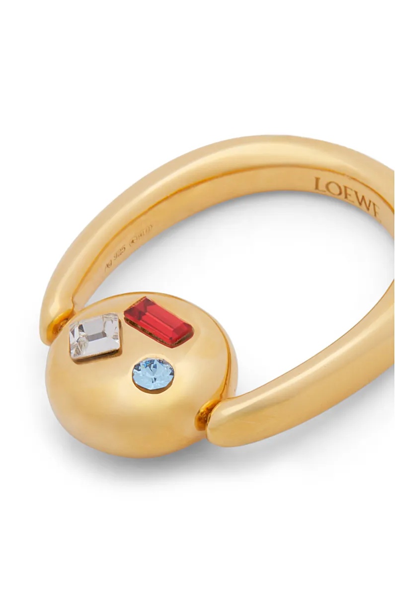 Loewe Anagram Pebble Ring In Yellow