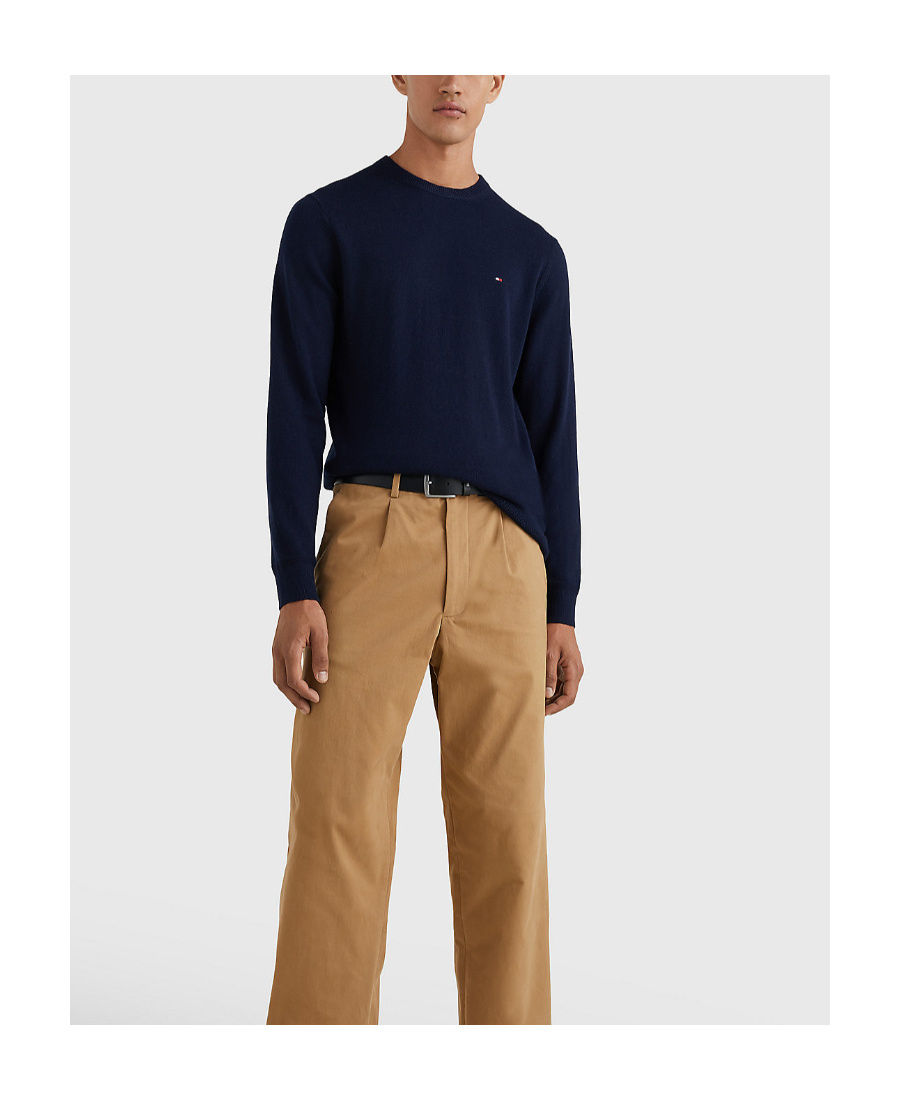 Tommy Hilfiger Th Floral Word Round Neck Sweater In Black