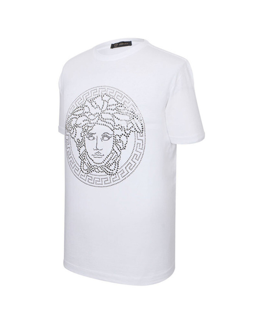Versace Crystal Fading Medusa T-shirt In White