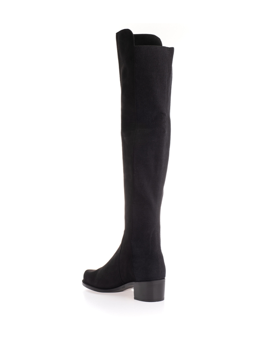 Stuart Weitzman Long Round-headed Boots In Black