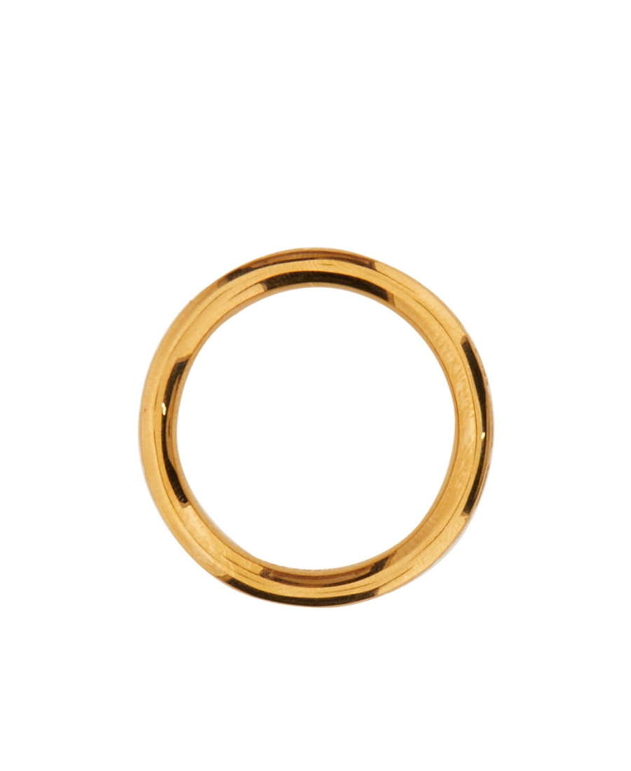 Versace Greek Key Engraved Ring In Yellow