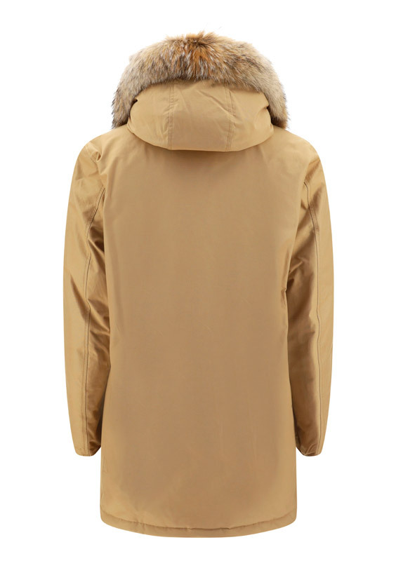 Woolrich Down Jacket "arctic" In Brown
