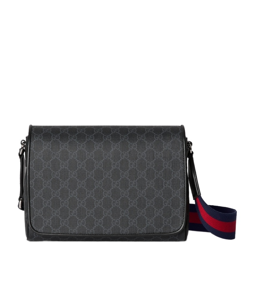 Gucci Men's Gg Medium Black/gray Shoulder Bag | 792124fadja In Black