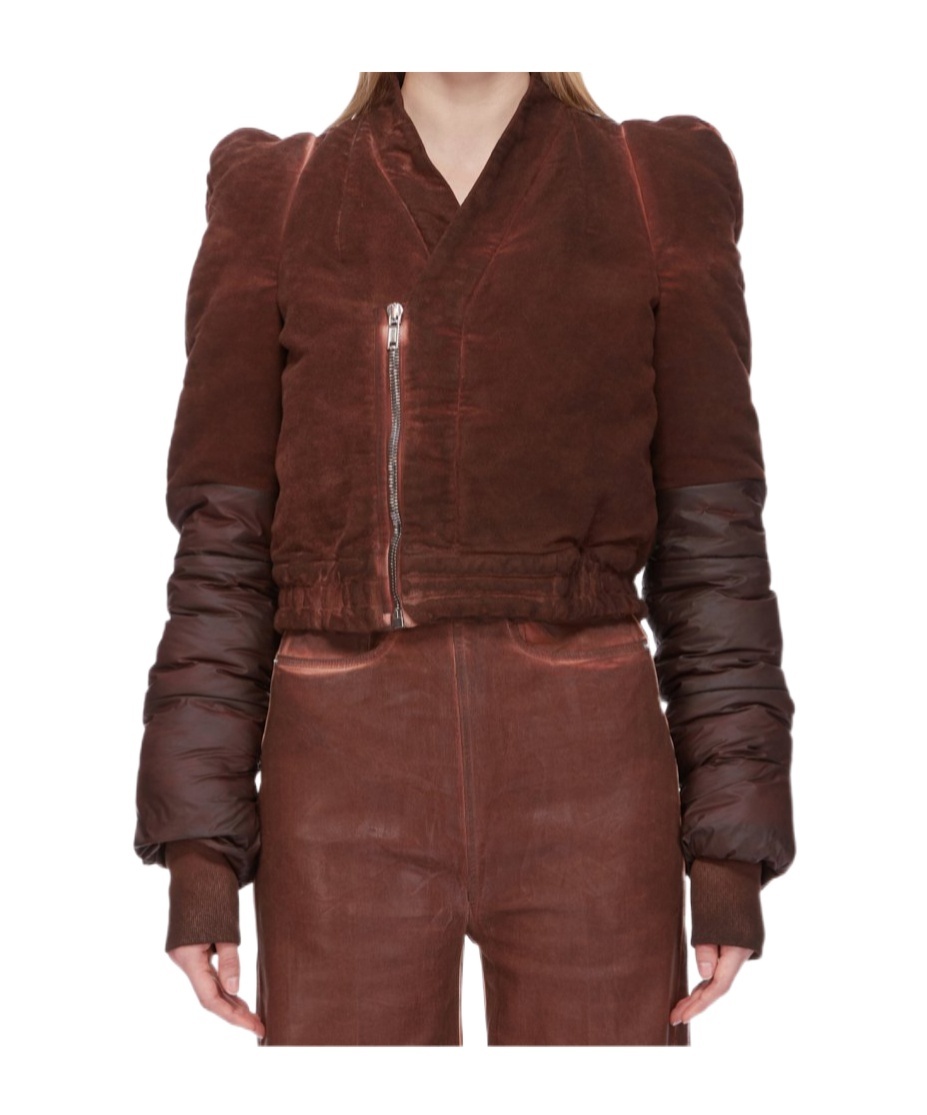 Rick Owens Drkshdw Brown Porterville Metro Bomber Jacket In Red