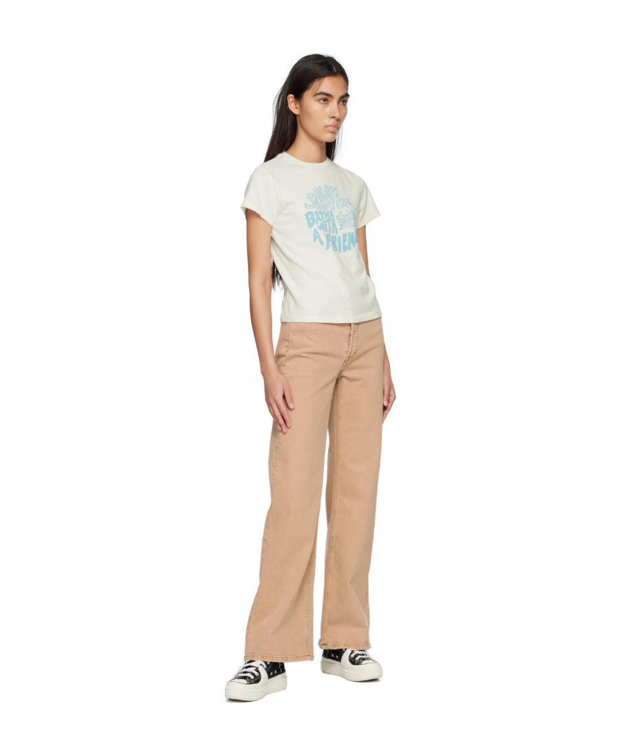 Re/done High-waisted Straight-leg Jeans In Nude