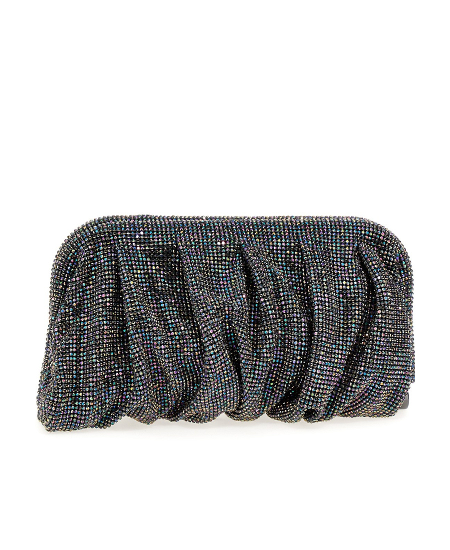 Benedetta Bruzziches Venus La Grande Metallic Crystal Clutch Bag In Black
