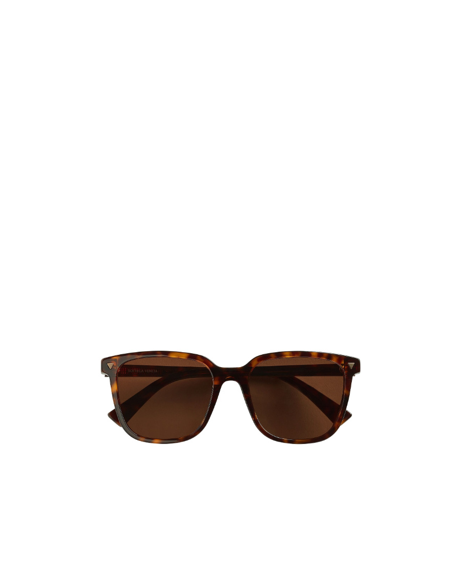 Bottega Veneta Square Logo Sunglasses In Brown