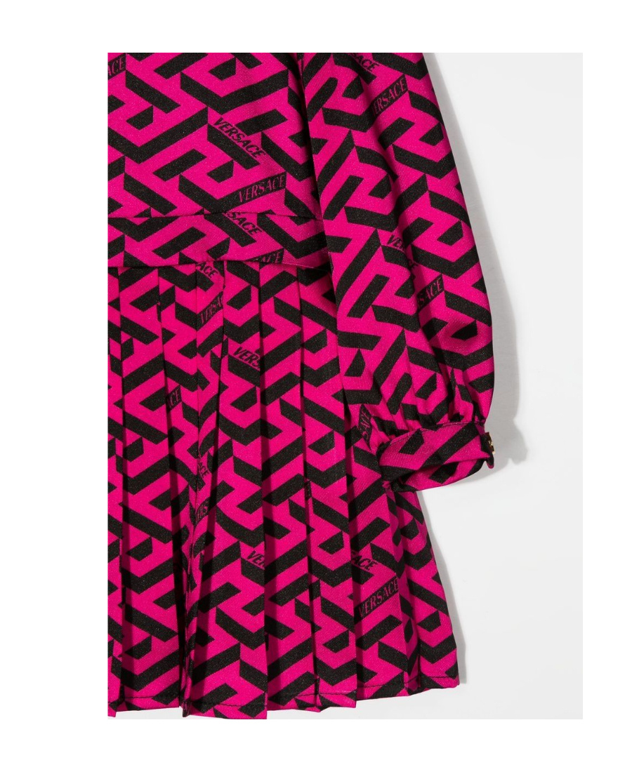 Versace All-over Monogram-pattern Print Dress In Pink