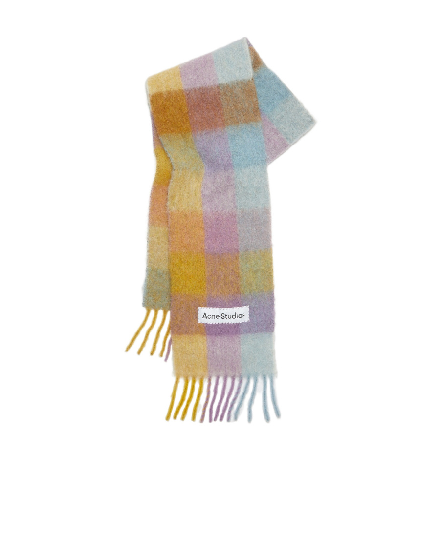 Acne Studios Check-pattern Knitted Scarf In Multicolor