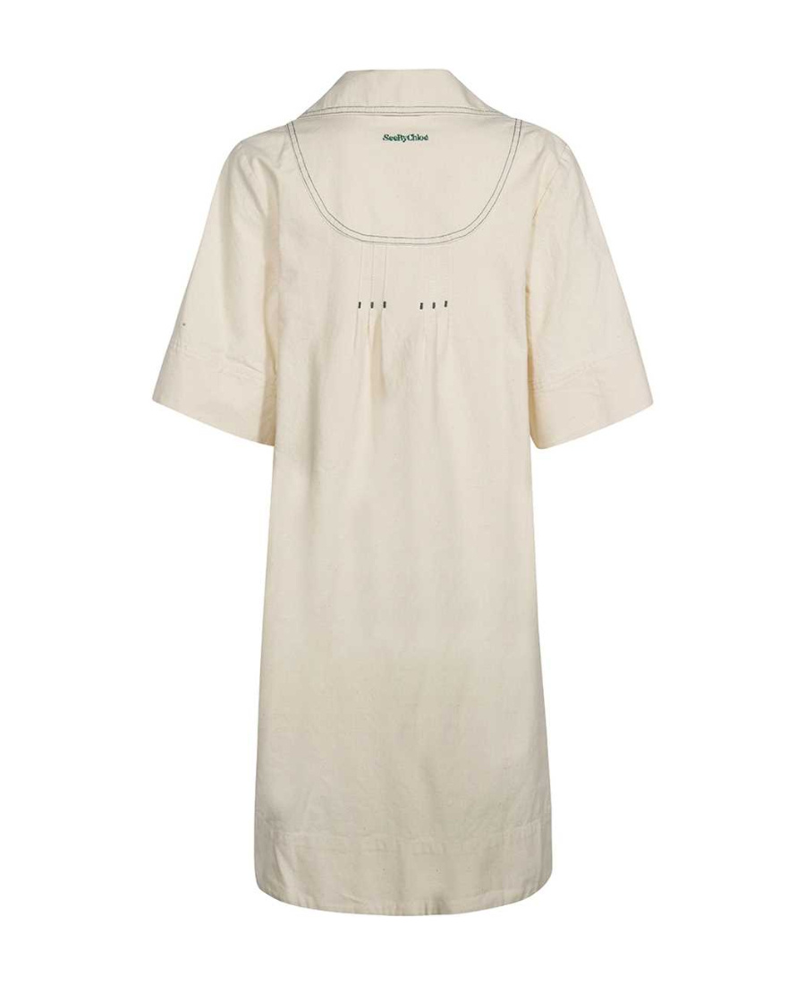 See By Chloé Short Sleeve Dress In White