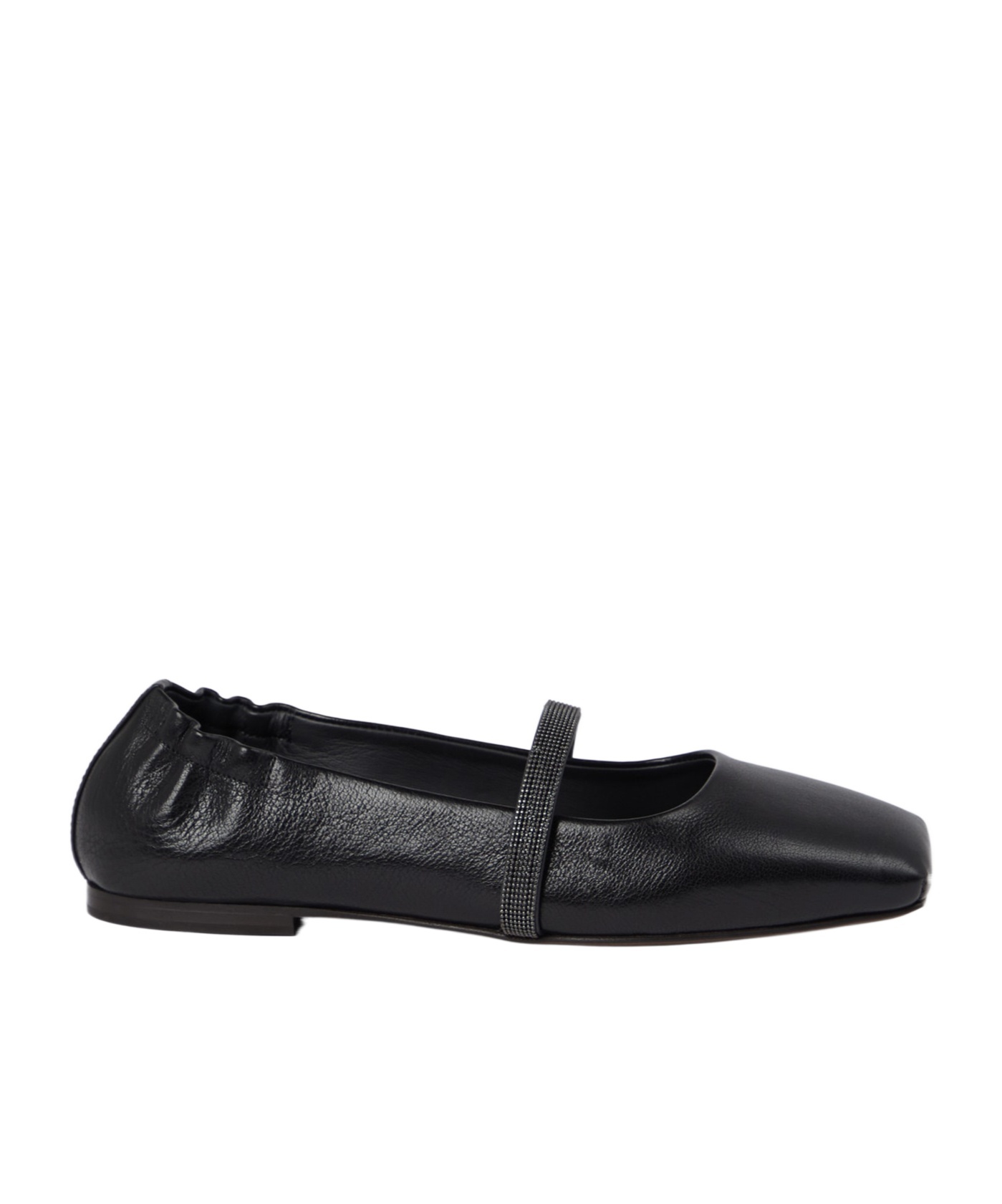 Brunello Cucinelli Square-toe Ballerina Shoes In Black