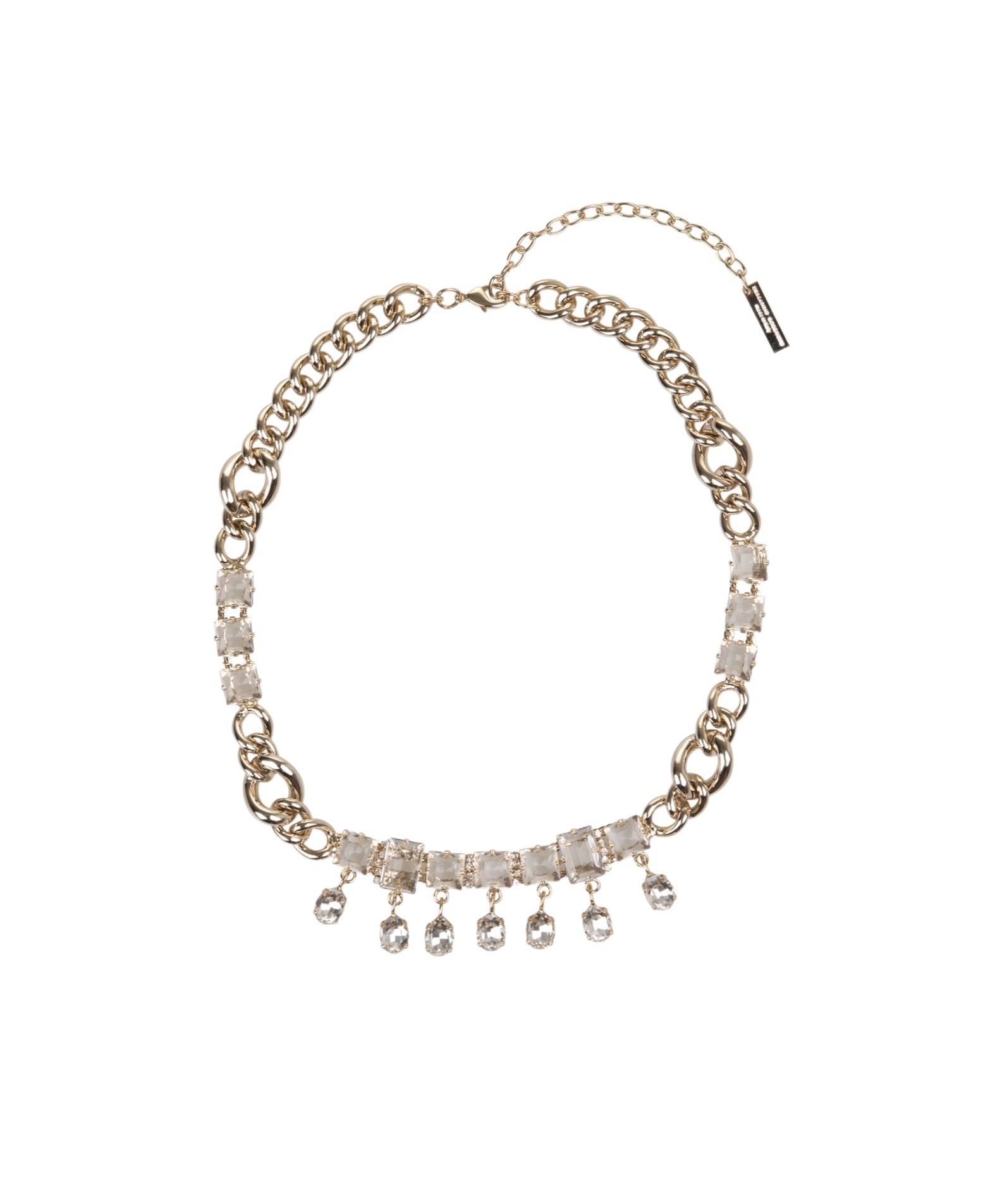 Ermanno Scervino Chain Necklace With Stones In Yellow