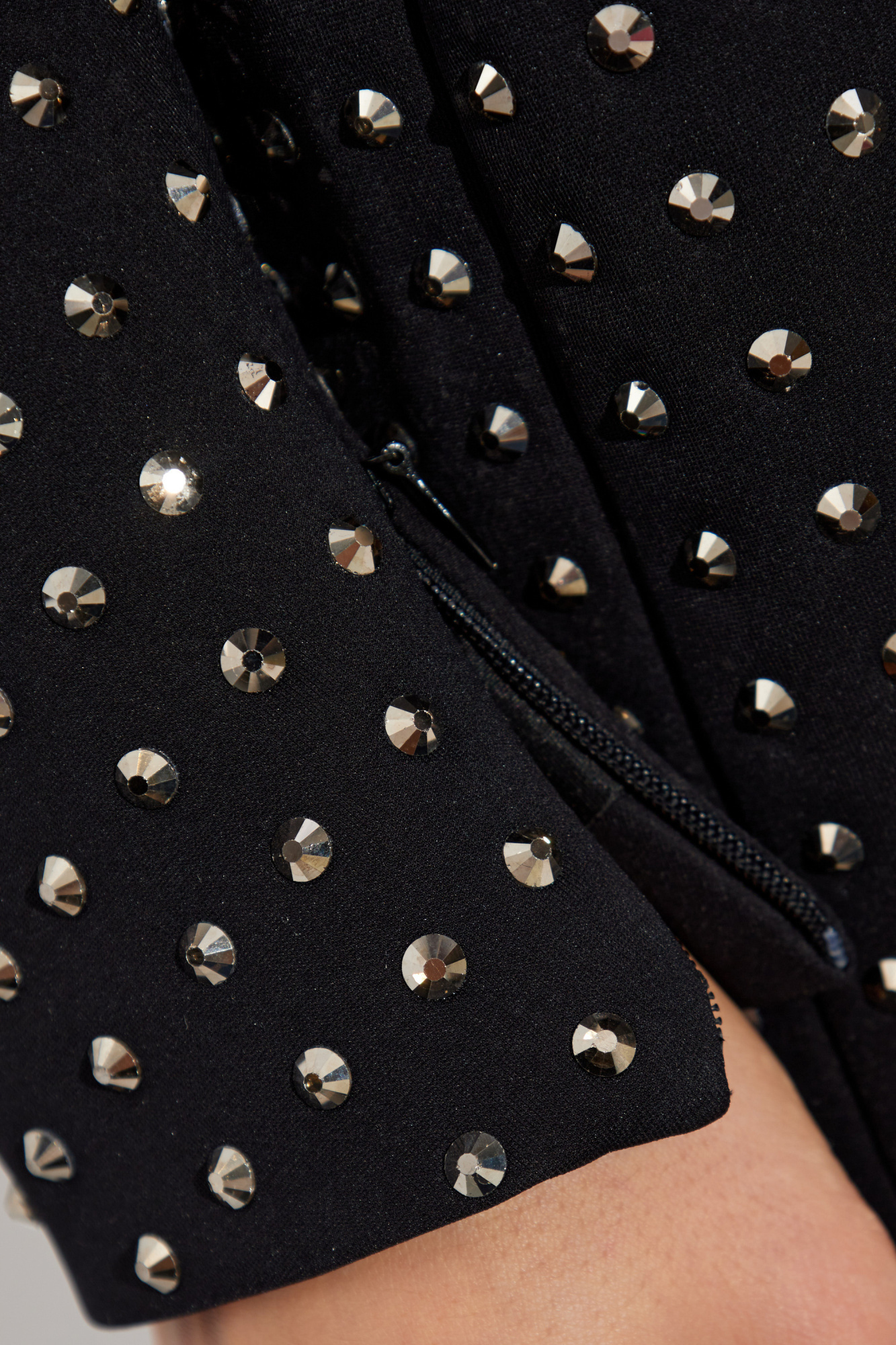 Sportmax Rhinestone-embellished Jersey Minidress In Black