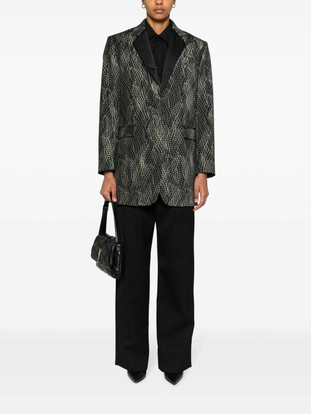 Isabel Marant Single-breasted Abstract-print Blazer In Black
