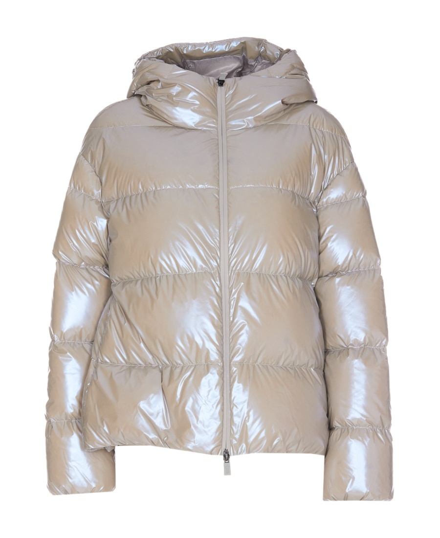 Herno Padded Hooded Jacket In Nude