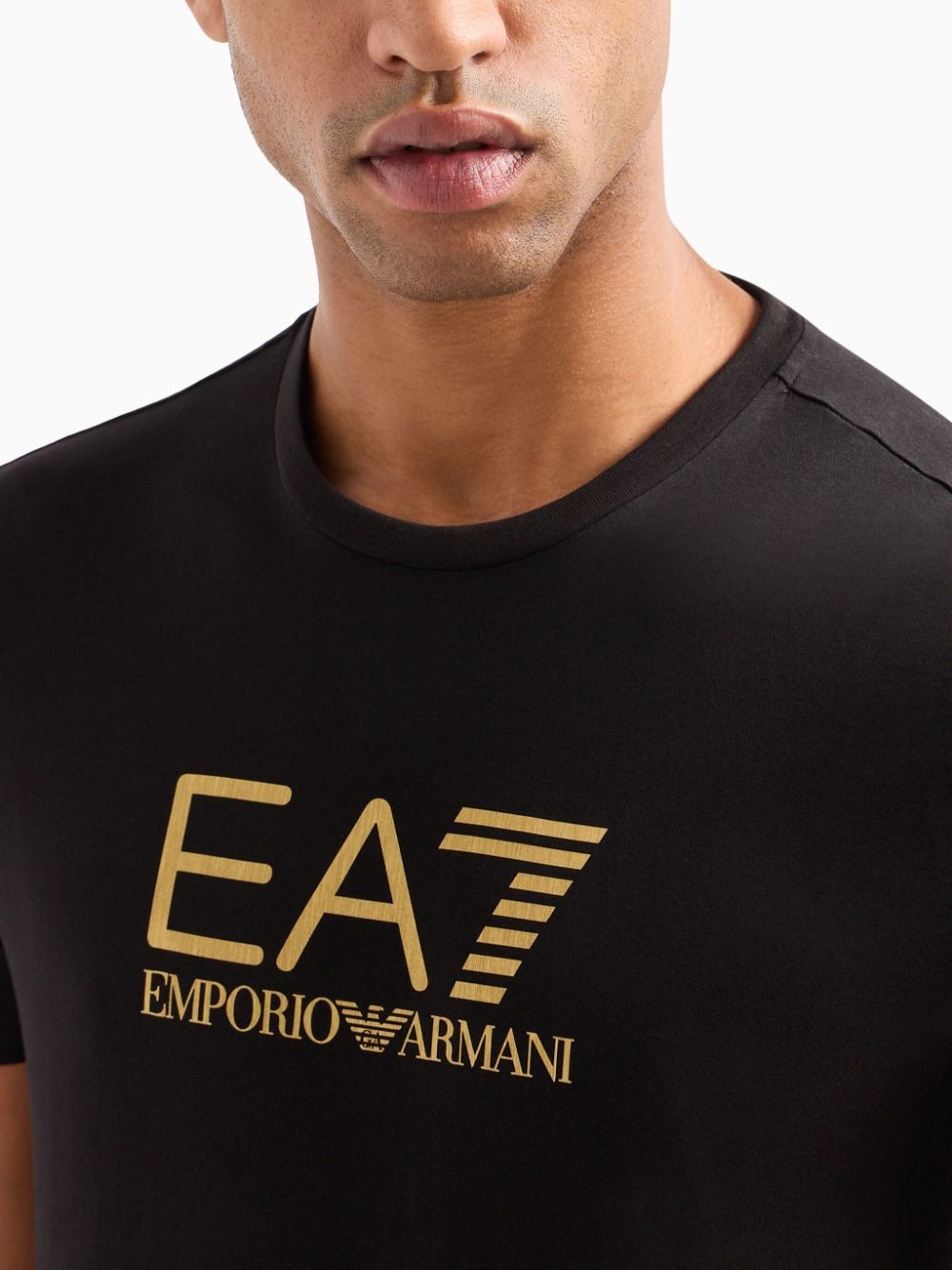 Emporio Armani Logo-print Cotton T-shirt In Black