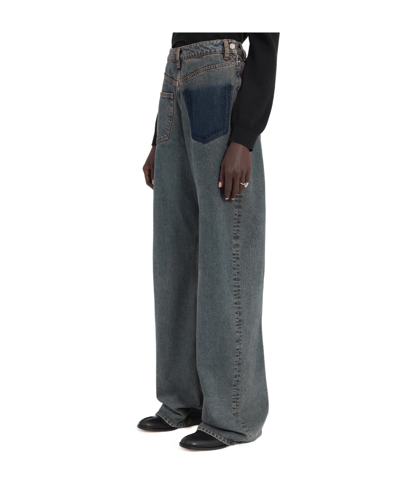 Mm6 Maison Margiela Back-to-back Jeans In Gray