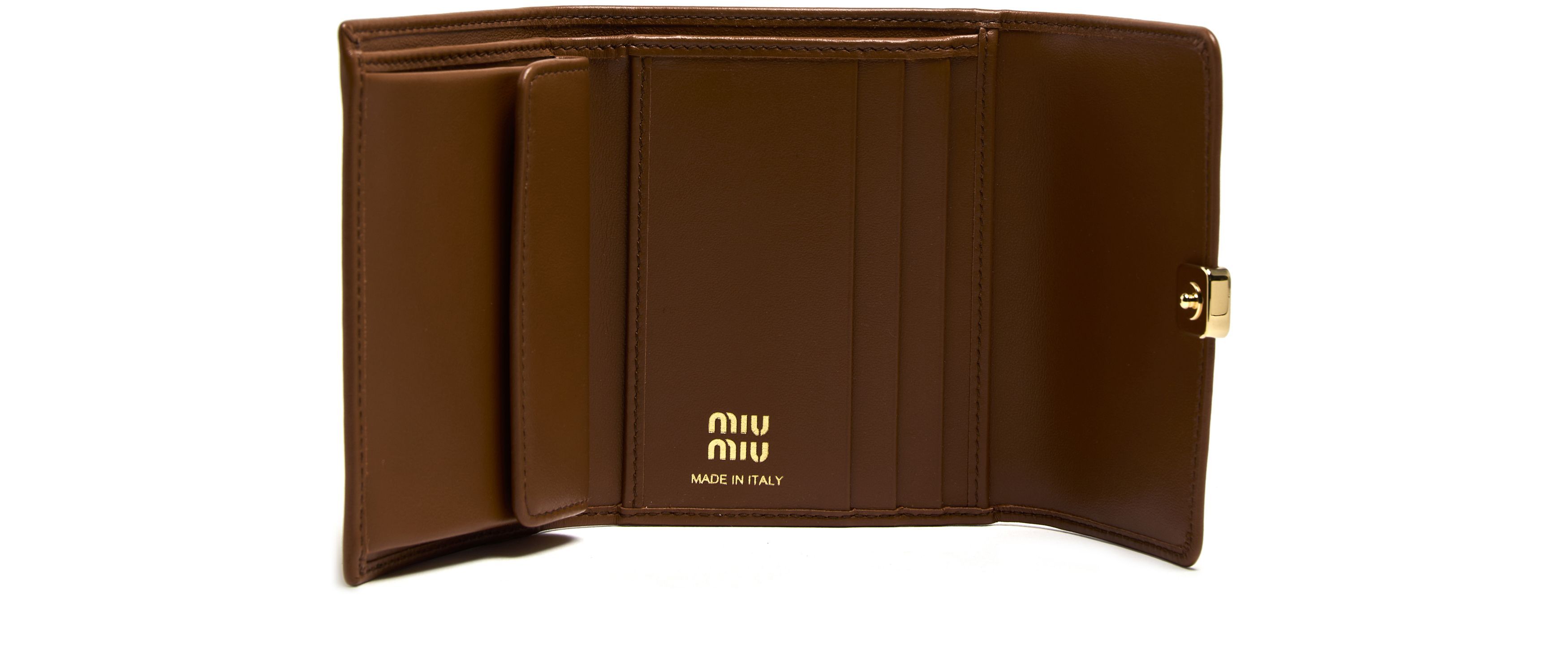 Miu Miu Small Flip Wallet In Brown