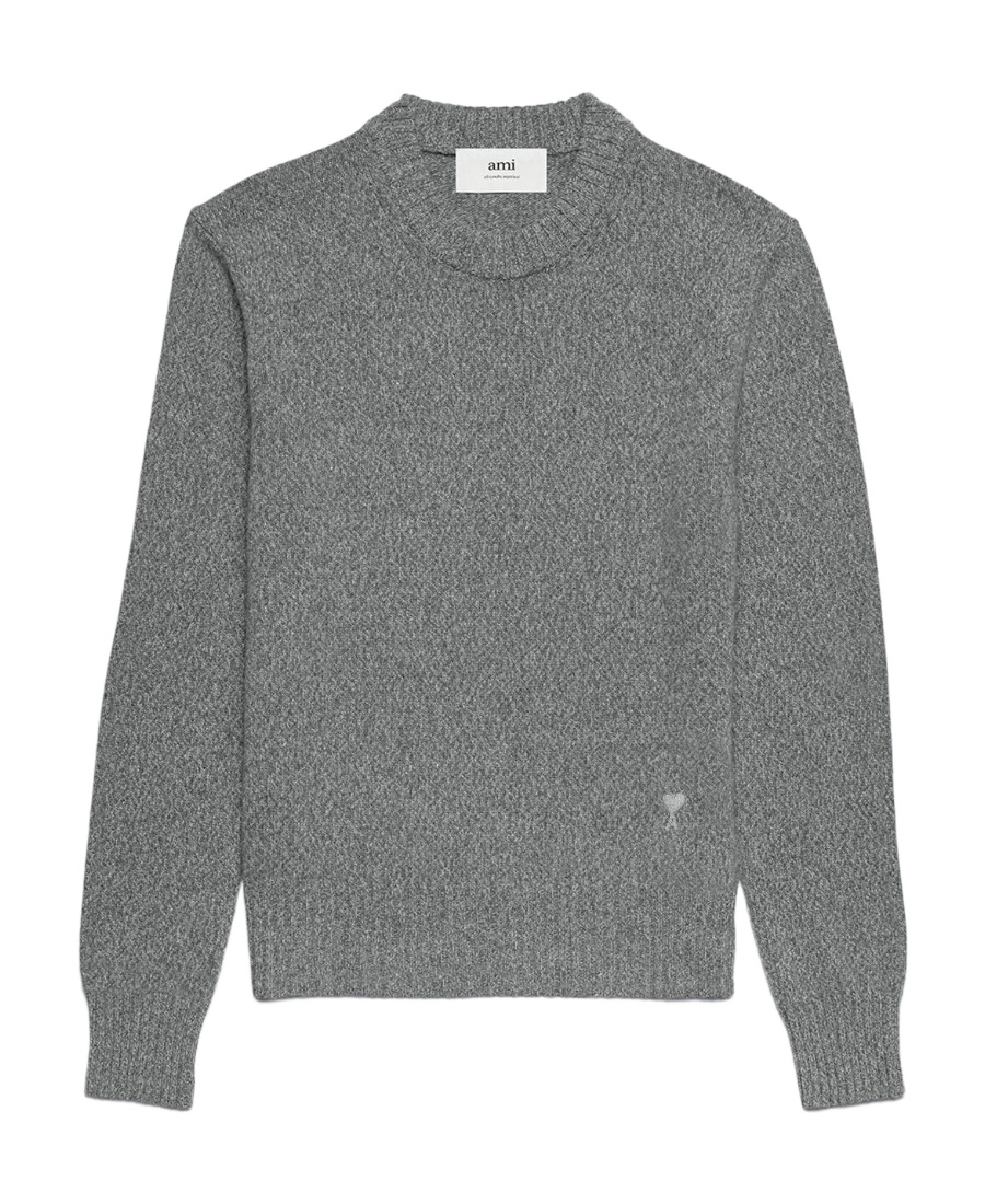 Ami Alexandre Mattiussi Cashmere-blend Crew-neck Jumper In Gray