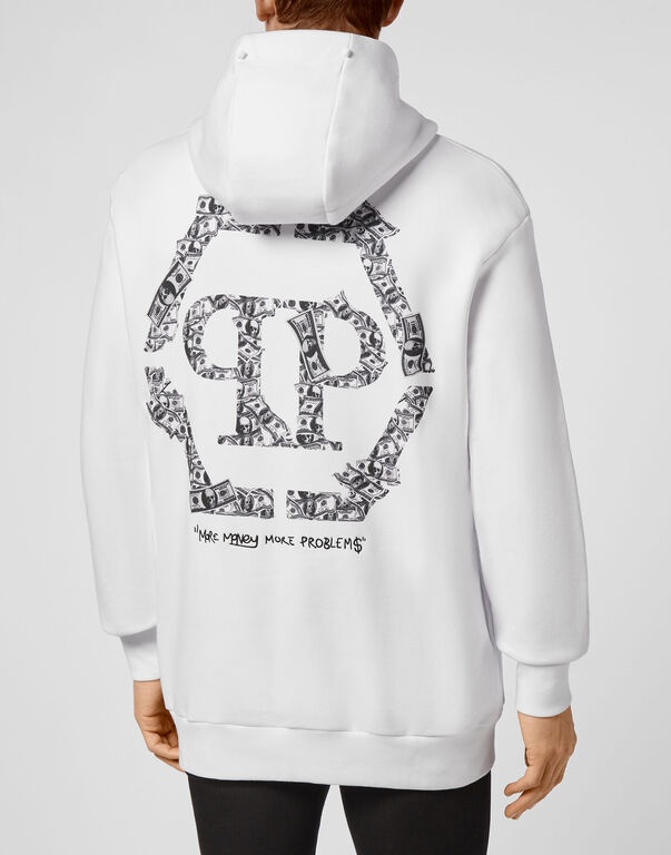 Philipp Plein Hoodie Sweatshirt Money In White